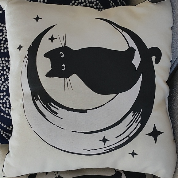 New CAT on the Moon Throw Pillows SET of 2 - Picture 3 of 6